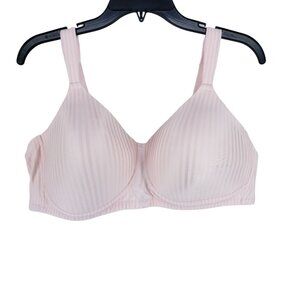 Playtex Secrets Perfectly Smooth Bra Size 44C Pink Striped Wirefree